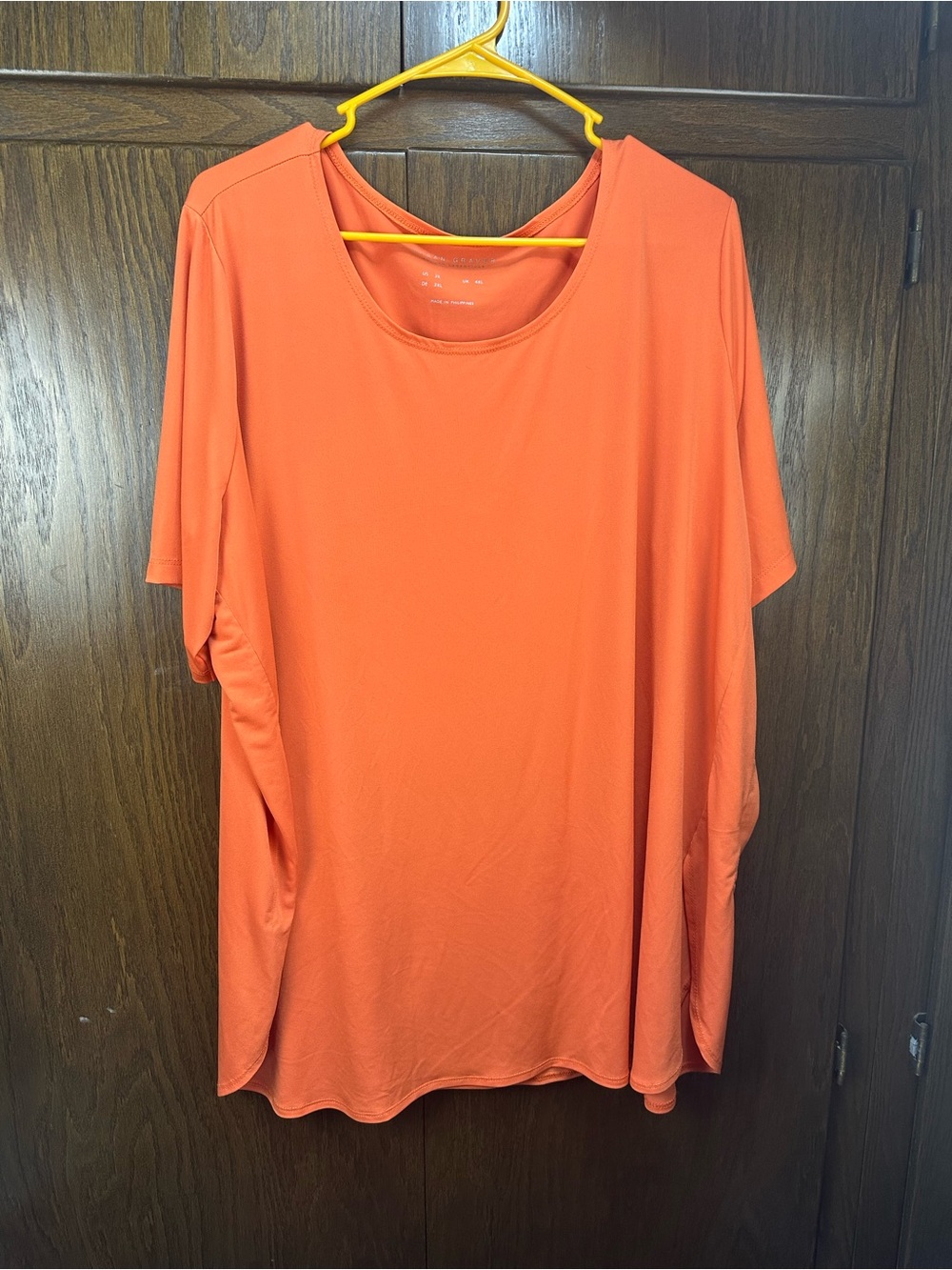 Susan Graver Women’s Orange Scoop Neck Top